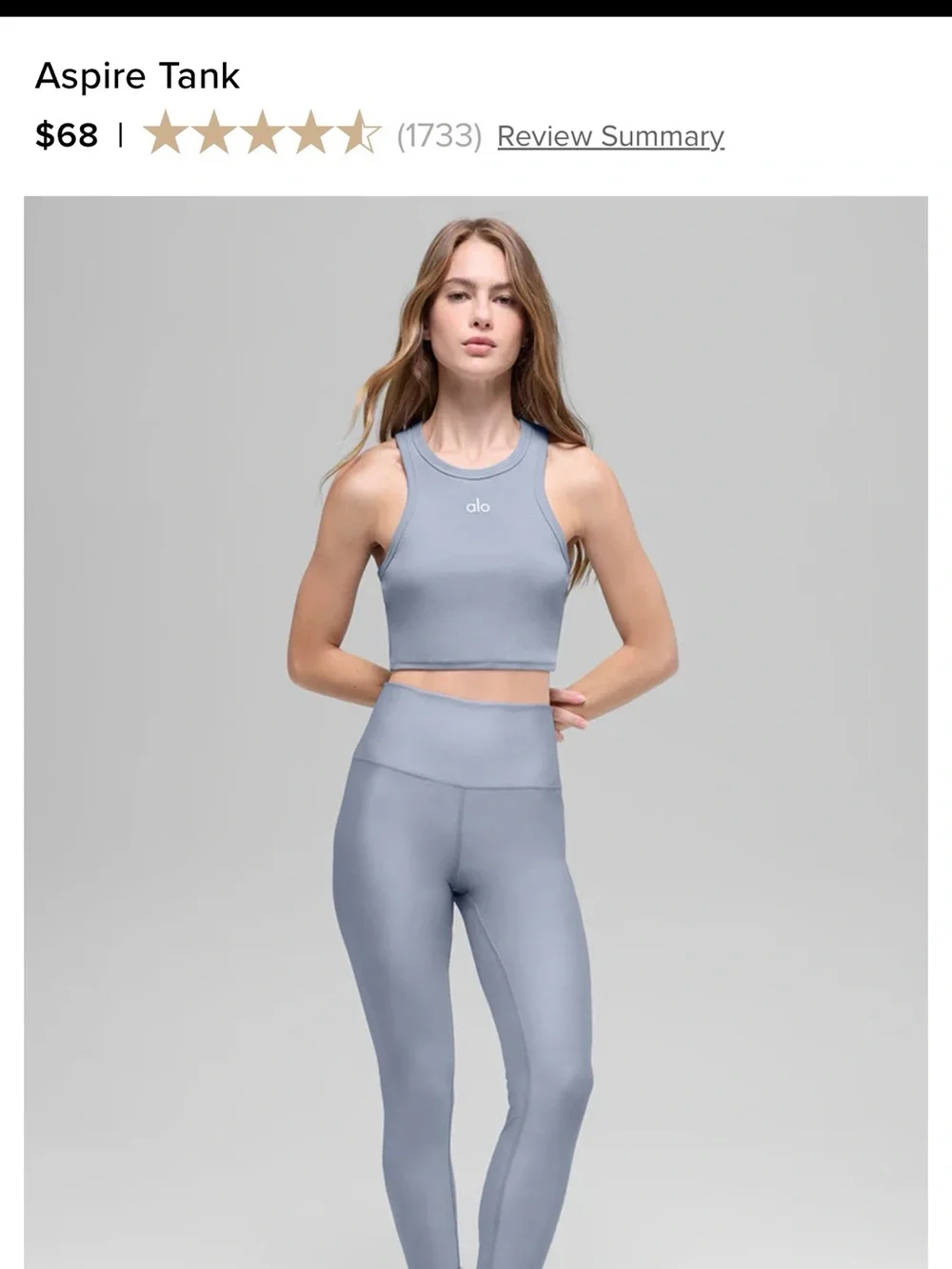 NWOT ALO Yoga Aspire Tank - WHITE